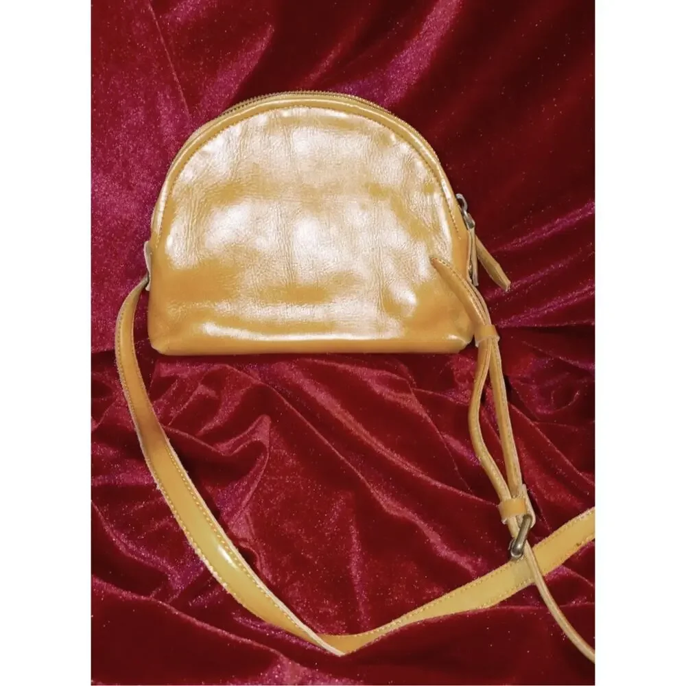 Giorgio Del Re Genuine Leather Saddle Crossbody Handbag Italian 9x7.5" - Picture 3 of 10